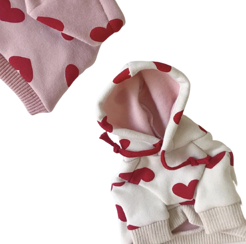 Valentine Hearts Pup Hoody