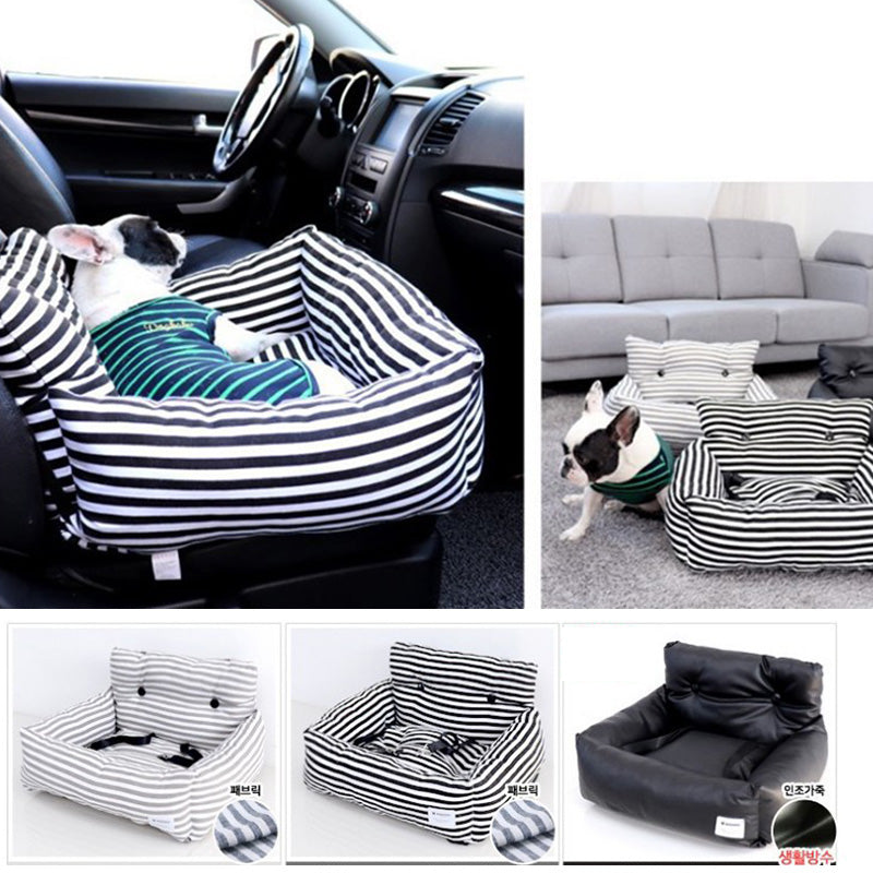 Striped Pup Car Seat