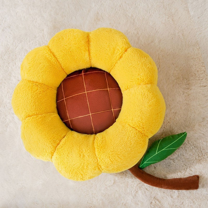 Plush Sunflower Pup Bed