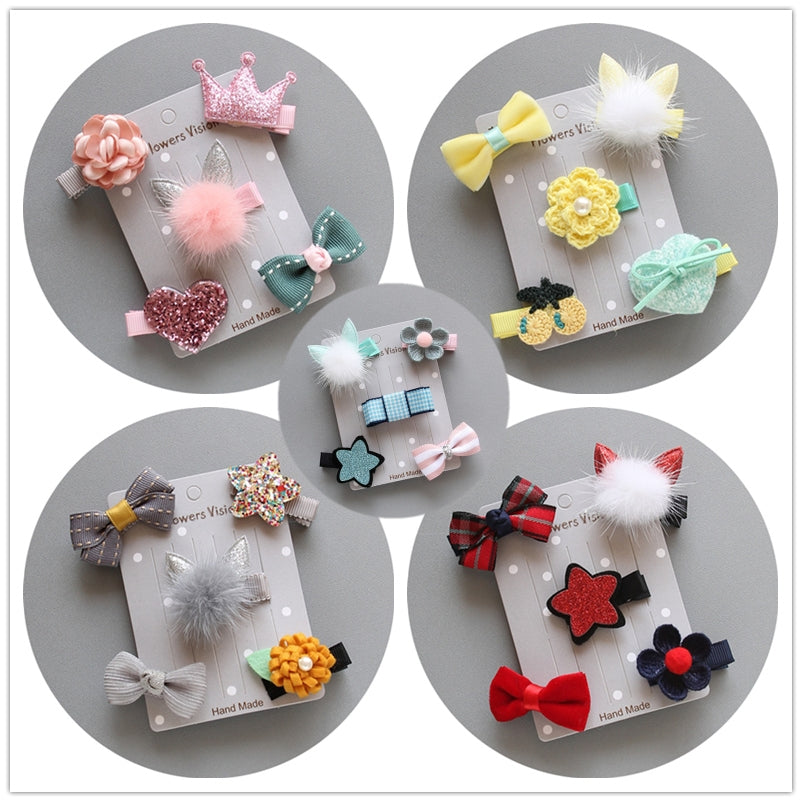 Pompous Pompom Hair Clip Sets