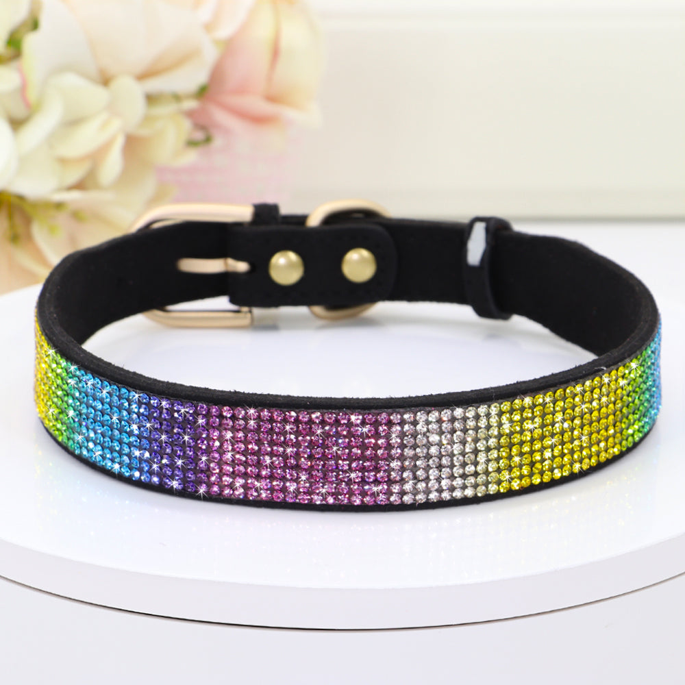 Swanky Rainbow Rhinestone Collar