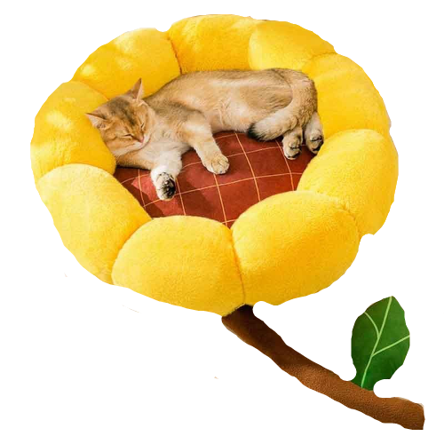 Plush Sunflower Pup Bed