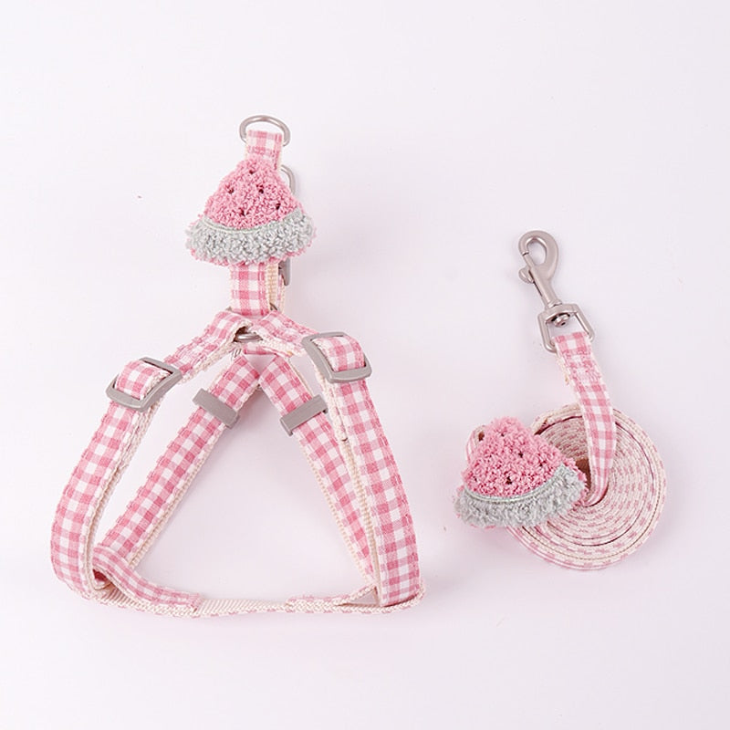 Fluffy Fruit Gingham Harness Set