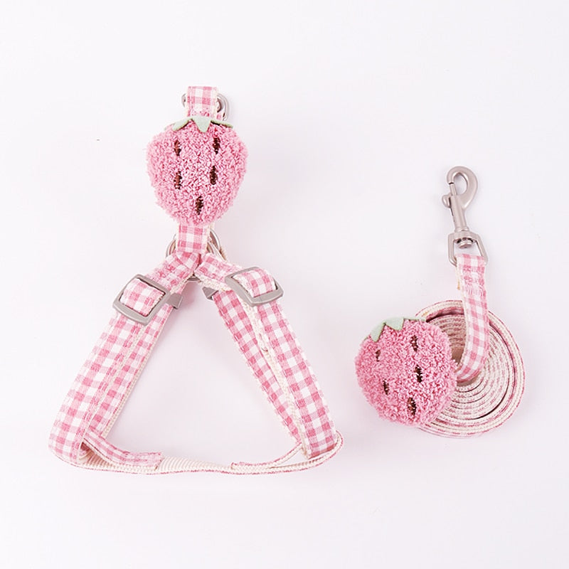 Fluffy Fruit Gingham Harness Set