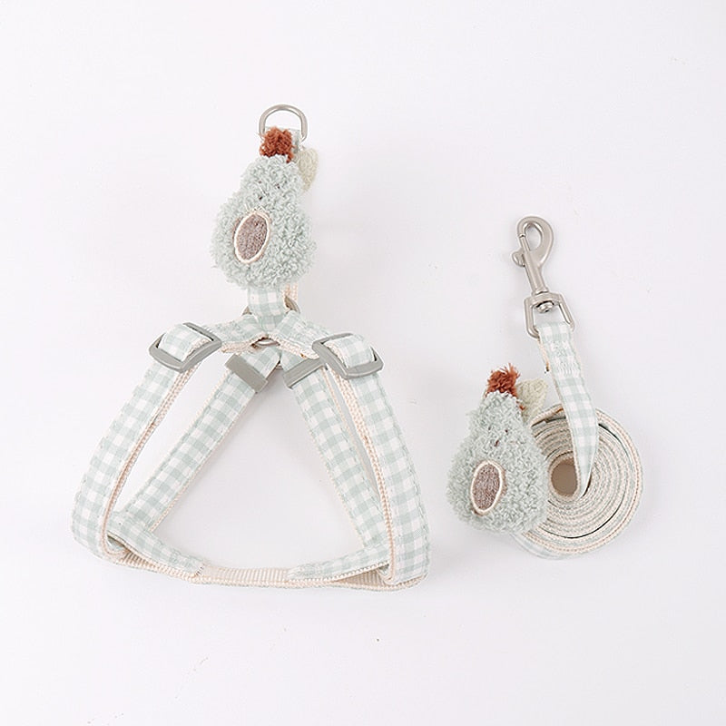 Fluffy Fruit Gingham Harness Set